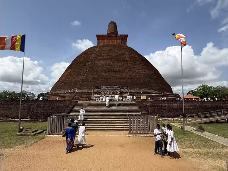 Abhayagiri Vihara view from steps