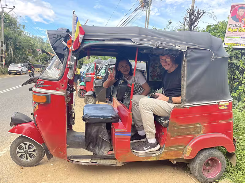 ELLA red tuk tuk ride Sandy and Tim ELLA red tuk tuk ride Sandy and Tim